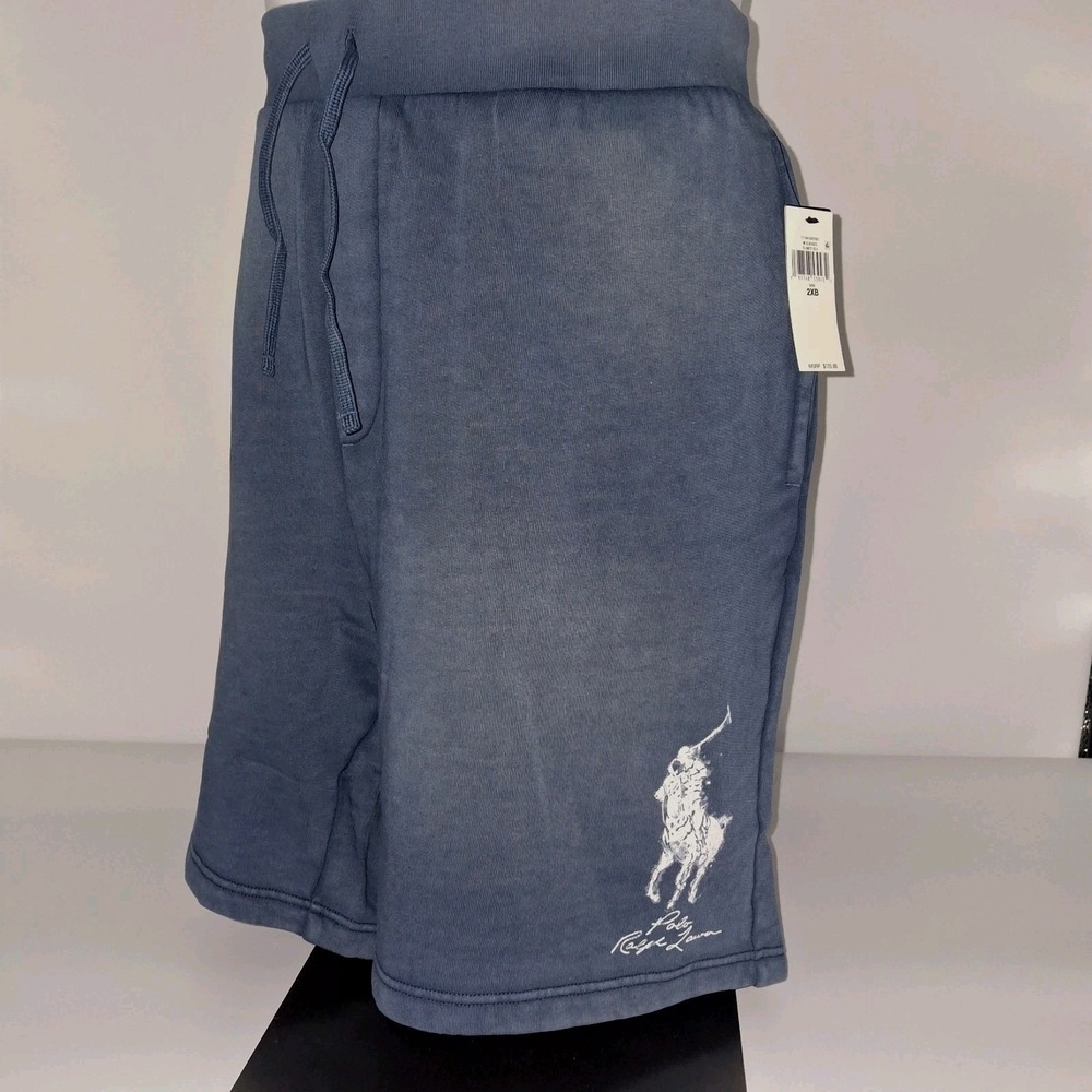 Polo Ralph Lauren Men's 2XB Clancy Blue Big Pony Fleece Sweat Shorts Big $125